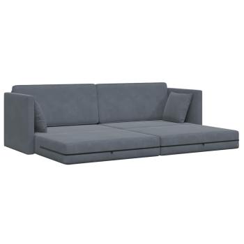 Schlafsofa 2-in-1 Dunkelgrau 213x144x60 cm Velvet