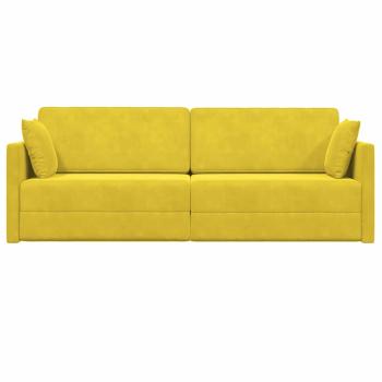 ARDEBO.de - Boden-Sofabett 2-in-1 Gelb 213x144x60 cm Velvet