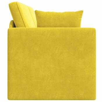 Boden-Sofabett 2-in-1 Gelb 213x144x60 cm Velvet