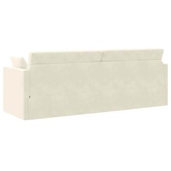 Boden-Sofa-Bett 2-in-1 Creme 213x144x60 cm Velvet