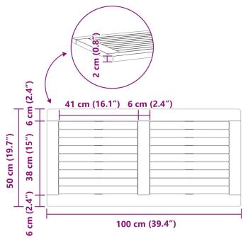 Tischplatte 100x50x2,2 cm Rechteckig Massivholz Akazie