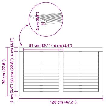 Tischplatte 120x70x2,2 cm Rechteckig Massivholz Akazie