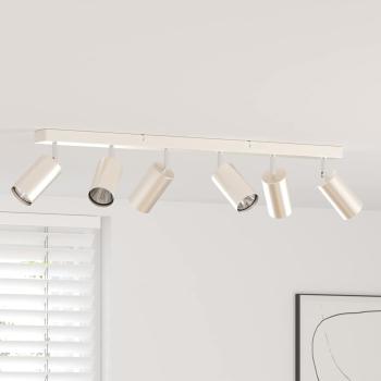 ARDEBO.de - Deckenstrahler 6-fach verstellbar Gebürstetes Nickel GU10