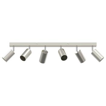 Deckenstrahler 6-fach verstellbar Gebürstetes Nickel GU10