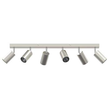 Deckenstrahler 6-fach verstellbar Gebürstetes Nickel GU10