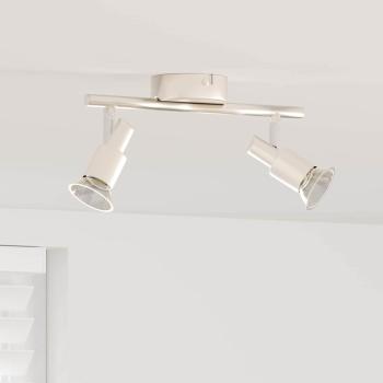 ARDEBO.de - Deckenstrahler 2 Wege verstellbar Gebürstetes Nickel GU10