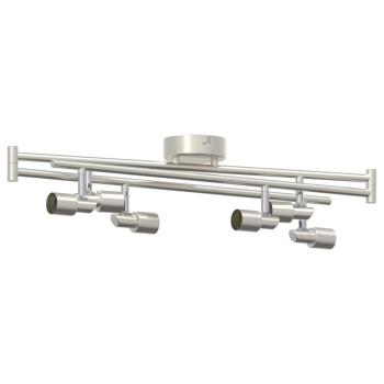 Deckenstrahler 6-fach verstellbar Gebürstetes Nickel GU10