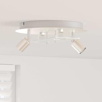 ARDEBO.de - Deckenstrahler mit 2 verstellbaren Köpfen Matte Nickel GU10