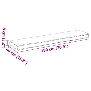 Palettencushion für Bank Grau 180x40x8 cm Oxford-Stoff