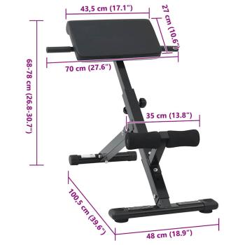 Hyperextensionsbank 120 kg faltbar und verstellbar aus Stahl