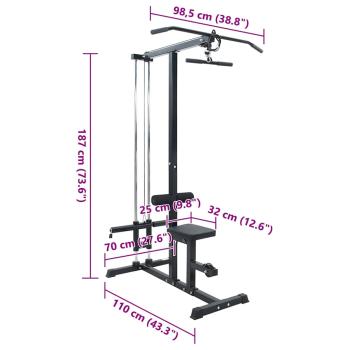 Lat Pulldown Maschine mit verstellbarem Sitz für bis zu 80 kg