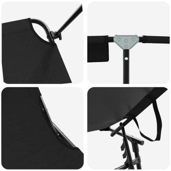 Faltbare Sonnenliege mit Sonnendach Schwarz 600D Oxford-Gewebe
