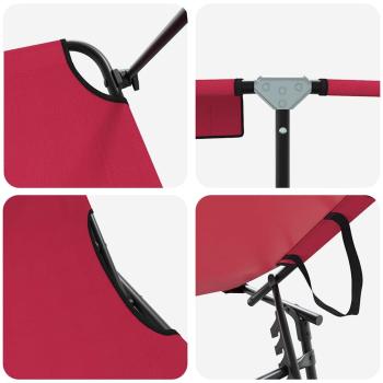 Faltbare Sonnenliege mit Sonnendach Rot 600D Oxford-Stoff