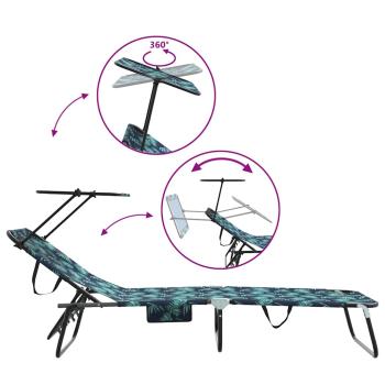 Faltbare Sonnenliege mit Blattdruck 600D Oxford-Stoff