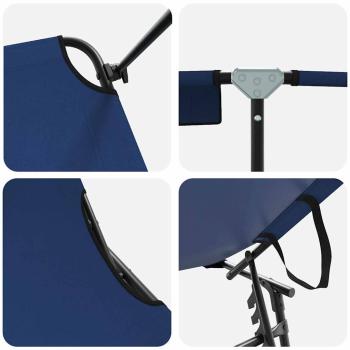 Klappbare Sonnenliegen 2 Stück mit Sonnendach Blau 600D Oxford Stoff
