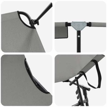 Klapp-Sonnenliegen 2 Stk mit Sonnendach Grau 600D Oxford-Stoff