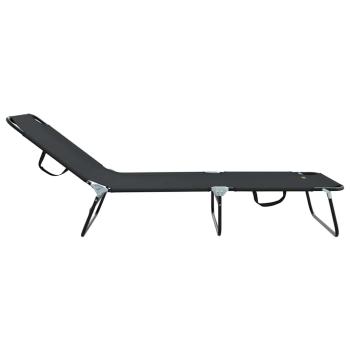Klappbare Sonnenliege Tragbar Schwarz 600D Oxford-Gewebe