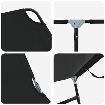 Klappbare Sonnenliege Tragbar Schwarz 600D Oxford-Gewebe