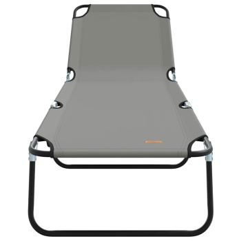 Faltbare Sonnenliege Tragbare Graue 600D Oxford Stoff