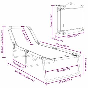 Klappbare Sonnenliege Tragbar Grün 600D Oxford Stoff
