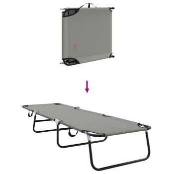 Klappbare Sonnenliege 2 Stück Tragbar Grau 600D Oxford Stoff