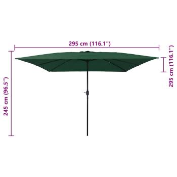 Garten-Sonnenschirm Grün 295 x 295 x 245 cm Polyester und Stahl