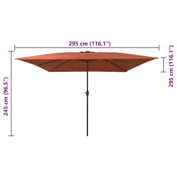 Rechteckiger Gartenparasole 295x245 cm Terrakotta