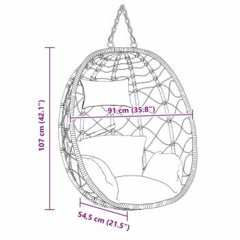 Hängesessel Korb ohne Gestell Anthrazit Poly Rattan