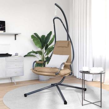 Hängesessel mit Ständer und Kissen Taupe Stahl