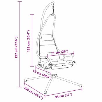 Hängesessel mit Ständer und Kissen Taupe Stahl