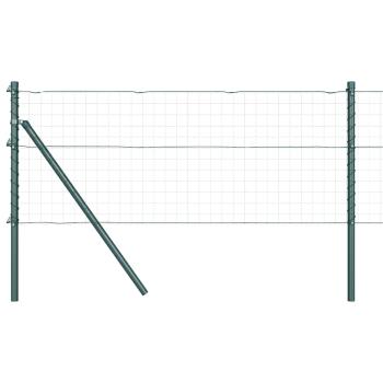 ARDEBO.de - Zaunpfosten 7 Stück Grün Ø32 mm 80 cm Verzinkter Stahl