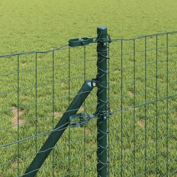 Zaunpfosten 7 Stück Grün Ø32 mm 80 cm Verzinkter Stahl