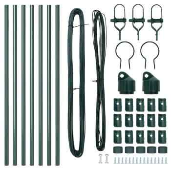 Zaunpfosten 7 Stück Grün Ø32 mm 100 cm Verzinkter Stahl