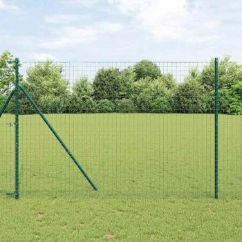 ARDEBO.de - Zaunpfosten 7 Stück Grün Ø32 mm 200 cm Galvanisiertes Stahl