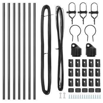 Zaunpfosten 7 Stück Grau Ø32 mm 100 cm verzinkter Stahl