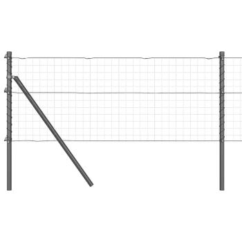 Zaunpfosten 13 Stück Grau Ø32 mm 120 cm Verzinkter Stahl