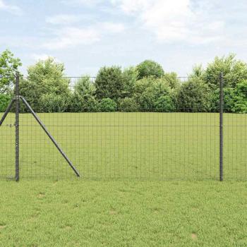 ARDEBO.de - Zaunpfosten 13 Stück Grau Ø32 mm 190 cm Verzinkter Stahl