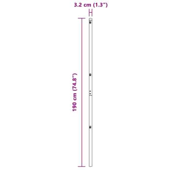 Zaunpfosten 13 Stück Grau Ø32 mm 190 cm Verzinkter Stahl