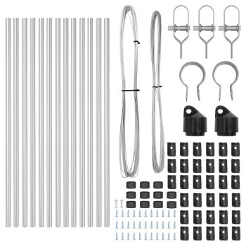 Zaunpfosten 13 Stück Ø32 mm 80 cm verzinkter Stahl