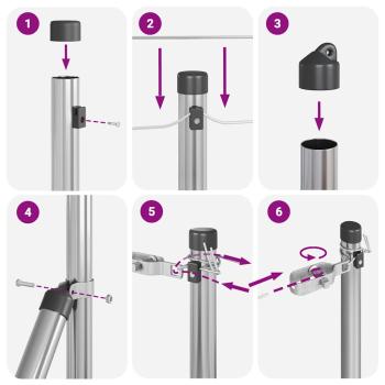 Zaunpfosten 13 Stück Ø32 mm 80 cm verzinkter Stahl