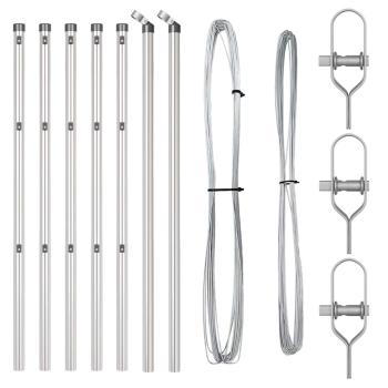 Zaunpfosten 7 Stück Ø32 mm 120 cm Verzinkter Stahl