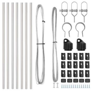 Zaunpfosten 7 Stück Ø32 mm 120 cm Verzinkter Stahl