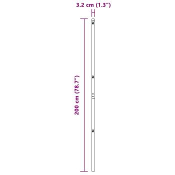 Zaunpfosten 13 Stück Ø32 mm 200 cm Verzinkter Stahl