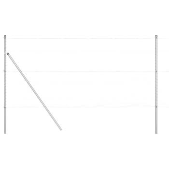Zaunpfosten 7 Stück Ø32 mm 210 cm Verzinkter Stahl