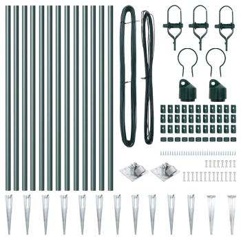 Zaunpfosten mit Spike 13 Stück Ø32 mm 80 cm verzinkter Stahl