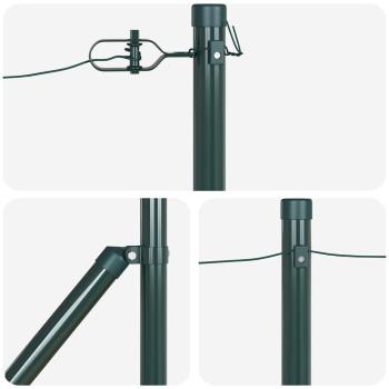 Zaunpfosten mit Spitze 13 Stück Ø32 mm 100 cm Verzinkter Stahl