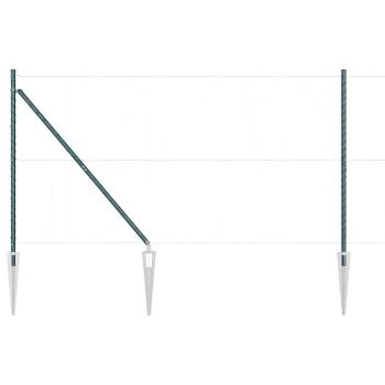 Zaunpfosten mit Spitze 13 Stück Ø32 mm 140 cm verzinkter Stahl
