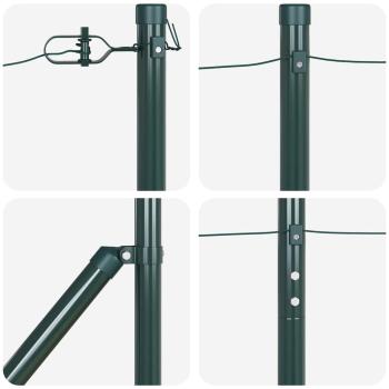 Zaunpfosten mit Spitze 13 Stück Ø32 mm 140 cm verzinkter Stahl