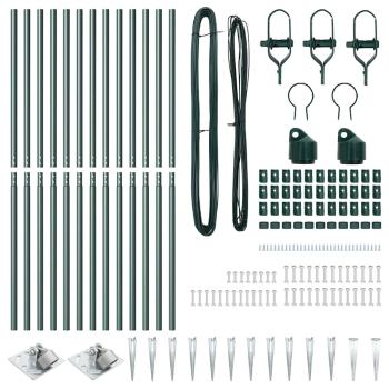 Sichtschutzpfosten mit Spike 13 Stück Ø32 mm 170 cm Galvanisiertes Stahl