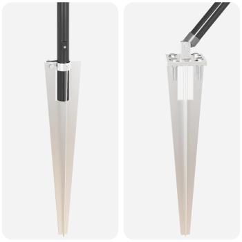 Zaunpfosten mit Spike 7 Stück Ø32 mm 60 cm Galvanisiertes Stahl